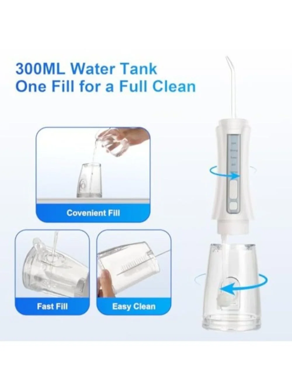 Water Dental Flosser Teeth Pick Cordless Water Teeth Cleaner 300ML Portable Oral